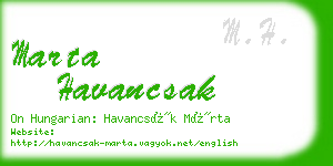 marta havancsak business card